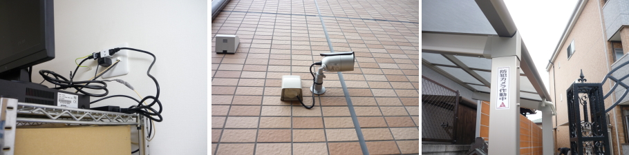 堺市北区のマンションでの防犯カメラ設置工事3