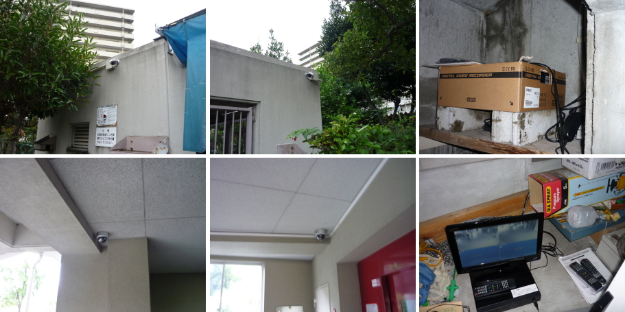 大阪市平野区の市営住宅での防犯カメラ設置工事3