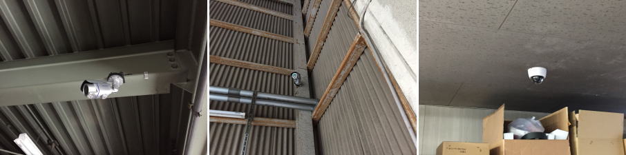 交野市の工場での防犯カメラ設置工事3