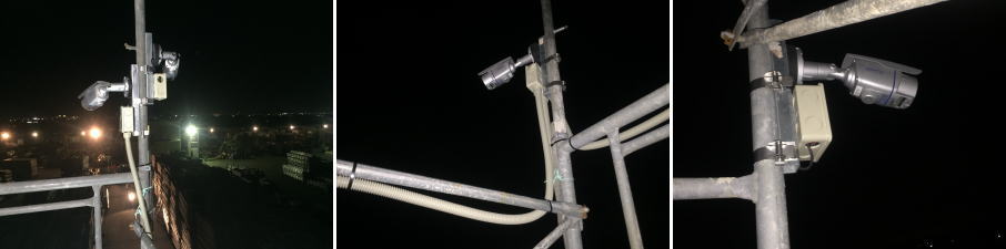 兵庫県加古郡稲美町の建設業者の資材置き場での防犯カメラ設置工事3