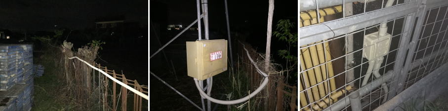 兵庫県加古郡稲美町の建設業者の資材置き場での防犯カメラ設置工事4