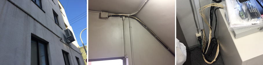 大阪市西区の会社事務所での防犯カメラ設置工事4