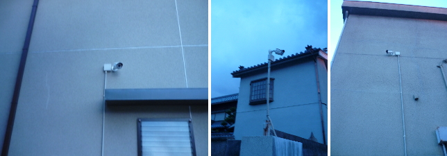 兵庫県尼崎市のお寺での防犯カメラ設置工事3