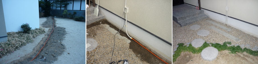 兵庫県尼崎市のお寺での防犯カメラ設置工事4