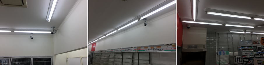 枚方市のコンビニでの防犯カメラ設置工事1