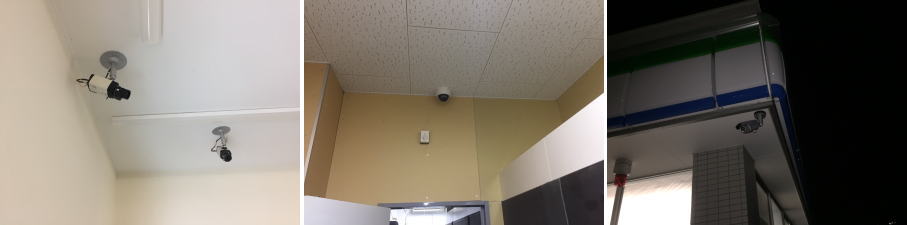 枚方市のコンビニでの防犯カメラ設置工事2