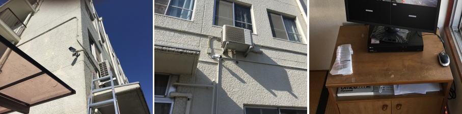寝屋川市の企業様の寮・社宅での防犯カメラ設置工事3