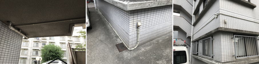 大阪市阿倍野区のマンションでの防犯カメラ設置工事4