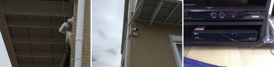 京都市伏見区の住宅での防犯カメラ設置工事3