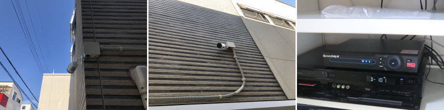 豊中市の住宅での防犯カメラ設置工事3