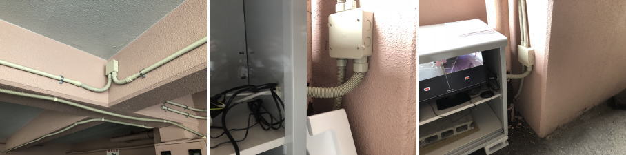守口市のマンションでの防犯カメラ設置工事4