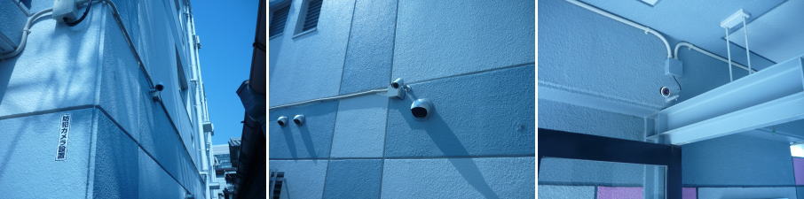 大阪市住吉区のマンションでの防犯カメラ設置工事3