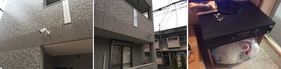大阪市住吉区のマンションでの防犯カメラ設置工事3