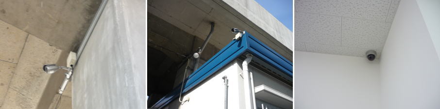 大阪市西淀川区の運送業者様の駐車場・事務所での防犯カメラ設置工事3