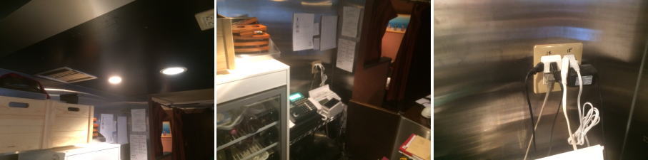 大阪市福島区の飲食店での防犯カメラ設置工事1