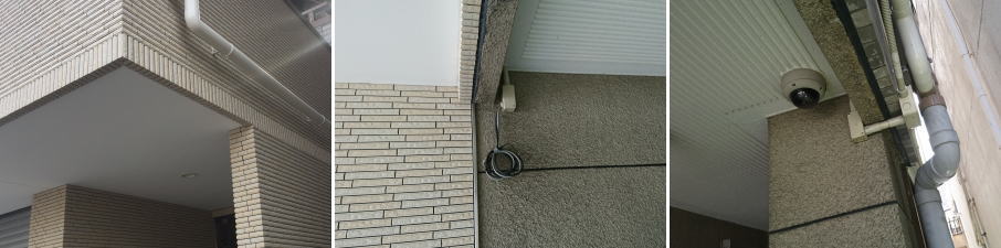 大阪市東淀川区のマンションでの防犯カメラ設置工事2