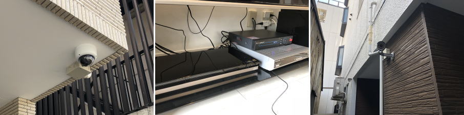 大阪市東淀川区のマンションでの防犯カメラ設置工事3