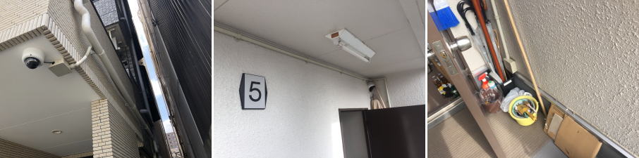 大阪市東淀川区のマンションでの防犯カメラ設置工事4