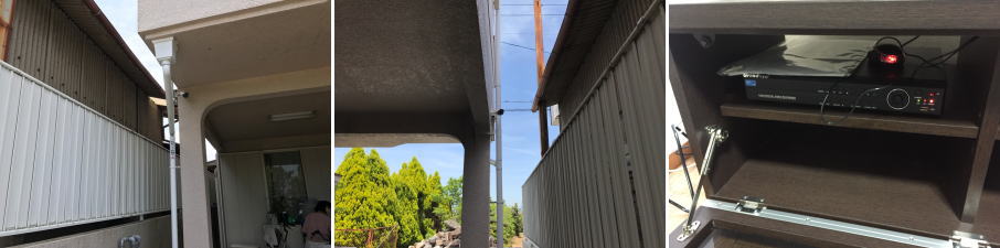 八尾市の住宅での防犯カメラ設置工事3
