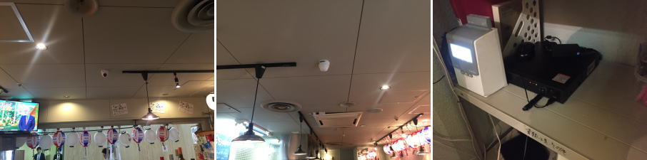 大阪市北区の飲食店での防犯カメラ設置工事2