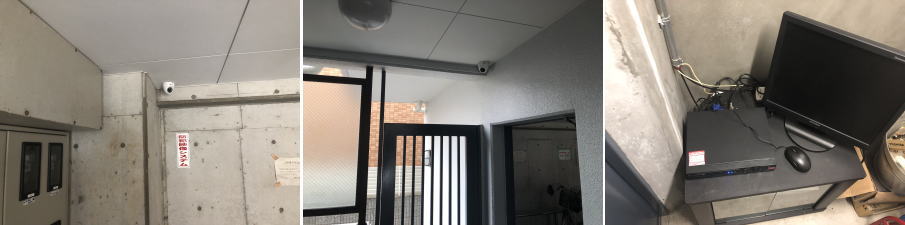 神戸市兵庫区のマンションでの防犯カメラ設置工事3