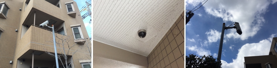 西宮市のマンションでの防犯カメラ設置工事2