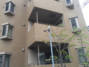 西宮市のマンションでの防犯カメラ設置工事1
