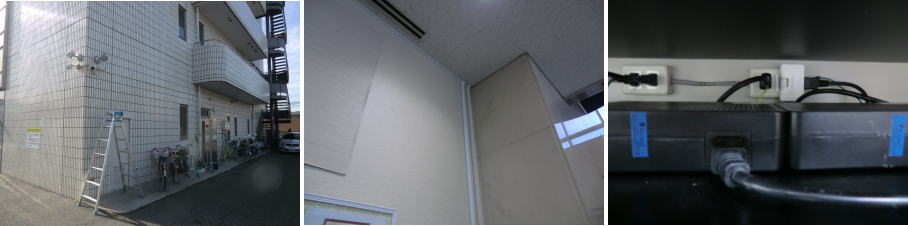 貝塚市の会社事務所での防犯カメラ設置工事の事例4