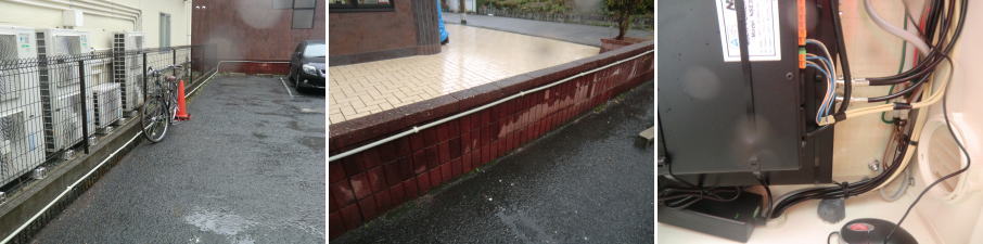 大阪市平野区の会社事務所の駐車場での防犯カメラ設置工事の事例4