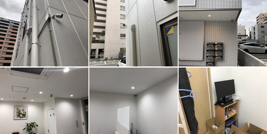 寝屋川市の新築テナントビルでの防犯カメラ設置工事3