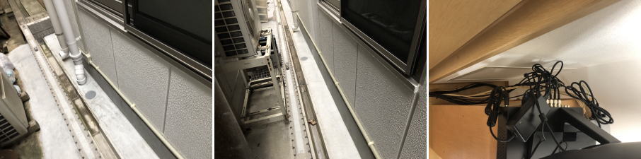 寝屋川市の新築テナントビルでの防犯カメラ設置工事4