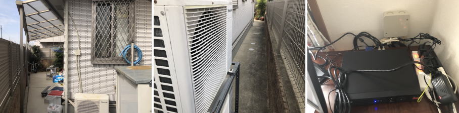 宇治市の住宅での防犯カメラ設置工事4