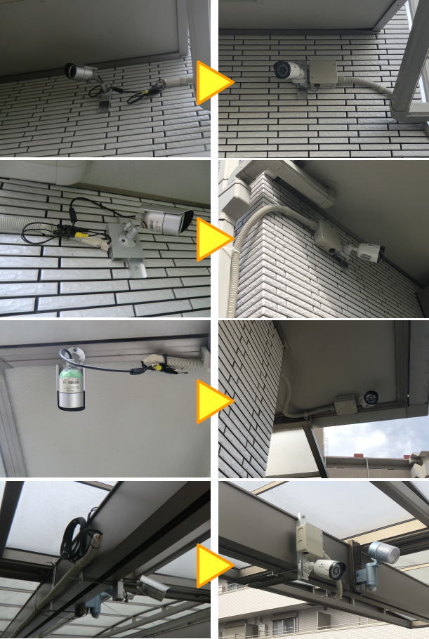 宇治市の住宅での防犯カメラ設置工事5