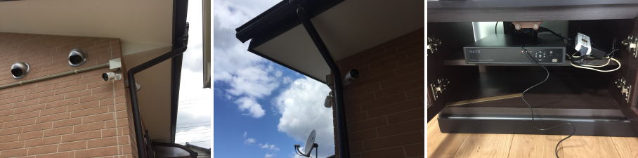 宇治市の住宅での防犯カメラ設置工事3