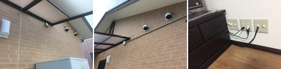 宇治市の住宅での防犯カメラ設置工事4