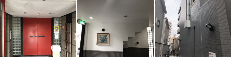 大阪市東淀川区のマンションでの防犯カメラ設置工事2