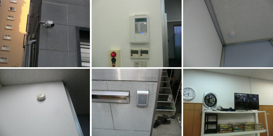 吹田市の会社事務所での防犯カメラ＋自主機械警備システム設置工事の事例3