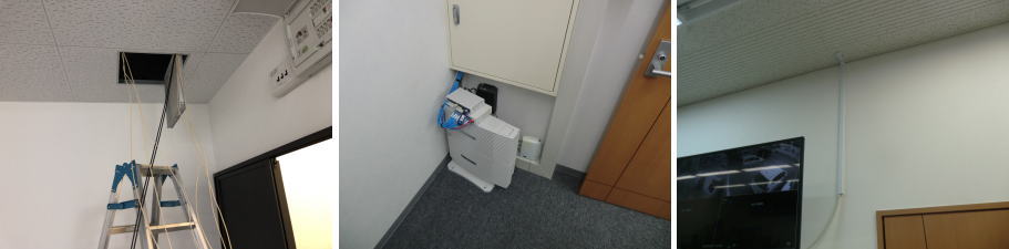 吹田市の会社事務所での防犯カメラ＋自主機械警備システム設置工事の事例4