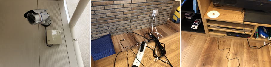 豊中市の住宅での防犯カメラ設置工事3