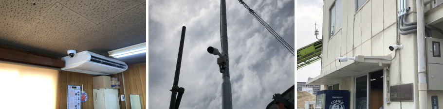 大阪市西成区の建設資材置場の防犯カメラ設置工事3