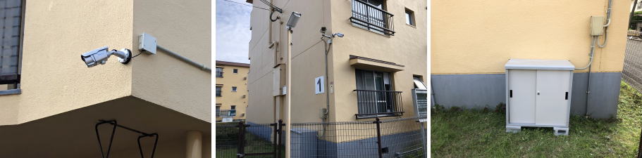 高槻市の市営住宅での防犯カメラ設置工事3