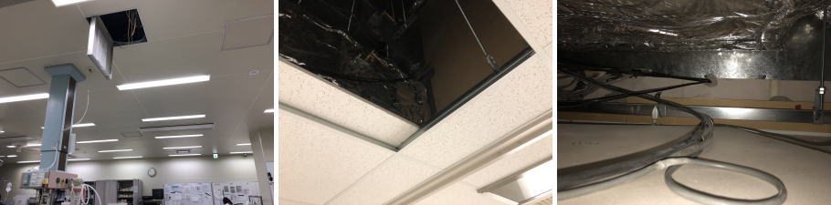 枚方市の病院での防犯カメラ設置工事4