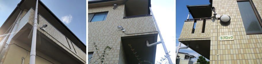 向日市の賃貸マンションでの防犯カメラ設置工事3