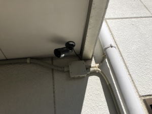 尼崎市のマンションでの防犯カメラ設置工事1