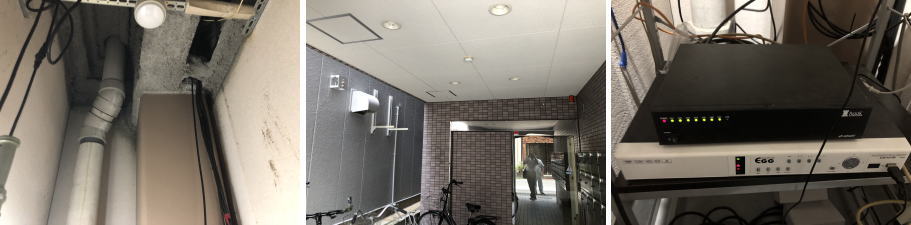 堺市堺区のマンションでの防犯カメラ設置工事2