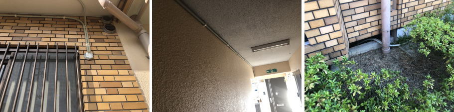 寝屋川市のマンションでの防犯カメラ設置工事4