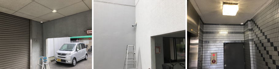 寝屋川市のテナントビルでの防犯カメラ設置工事4