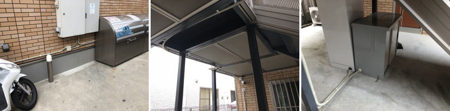 摂津市の賃貸マンションでの防犯カメラ設置工事4