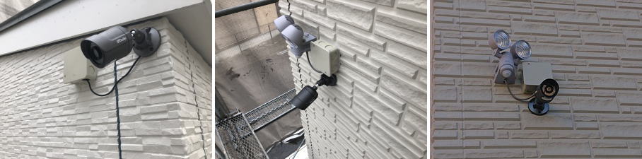 大阪狭山市の新築住宅での防犯カメラ設置工事3