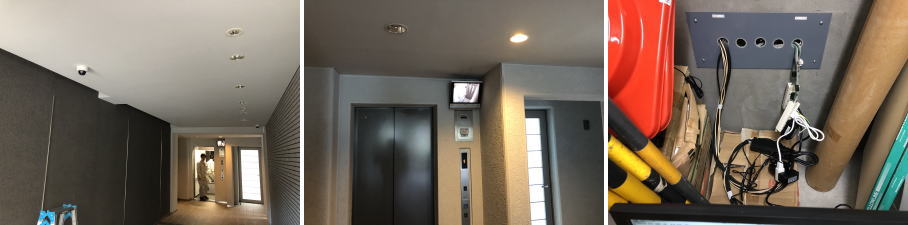 西宮市のマンションでの防犯カメラ設置工事4